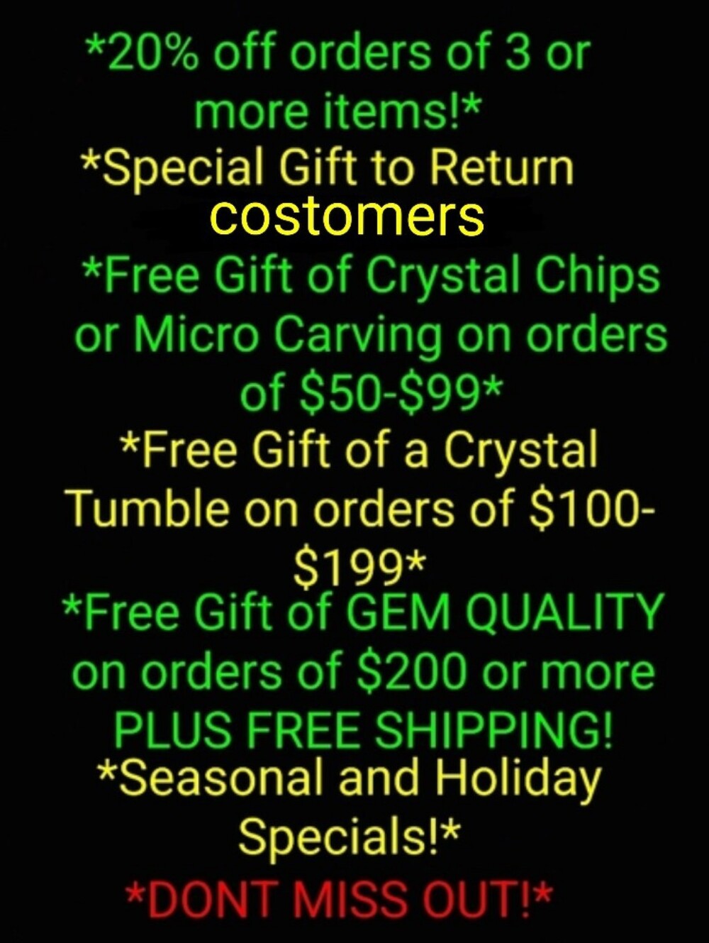 For Live Sales Only